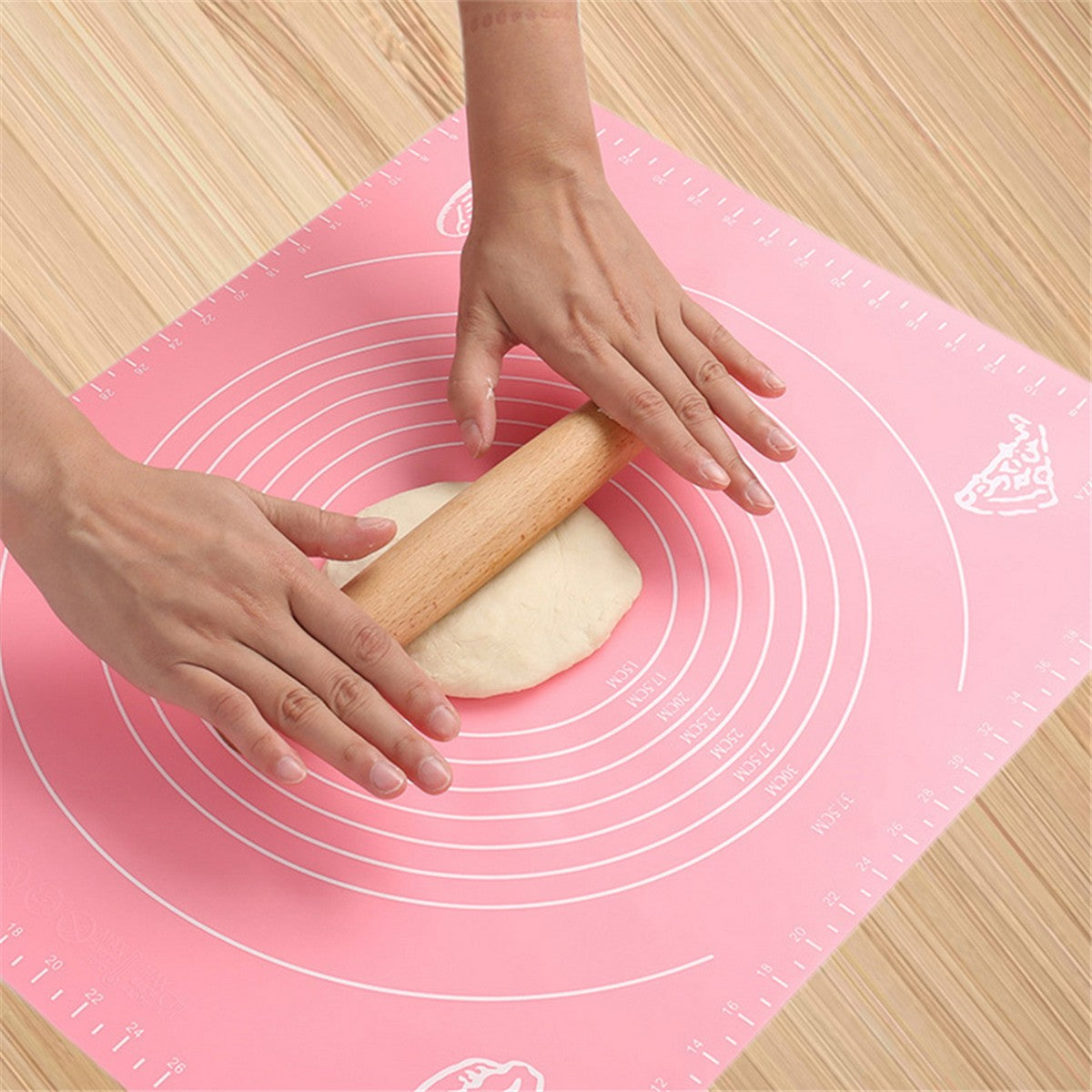 Silicone Baking Roti Mat With Measurements Heat Resistant | Non Stick Flour Rolling Mat | Baking Kneading Dough Pad Aurelianmart