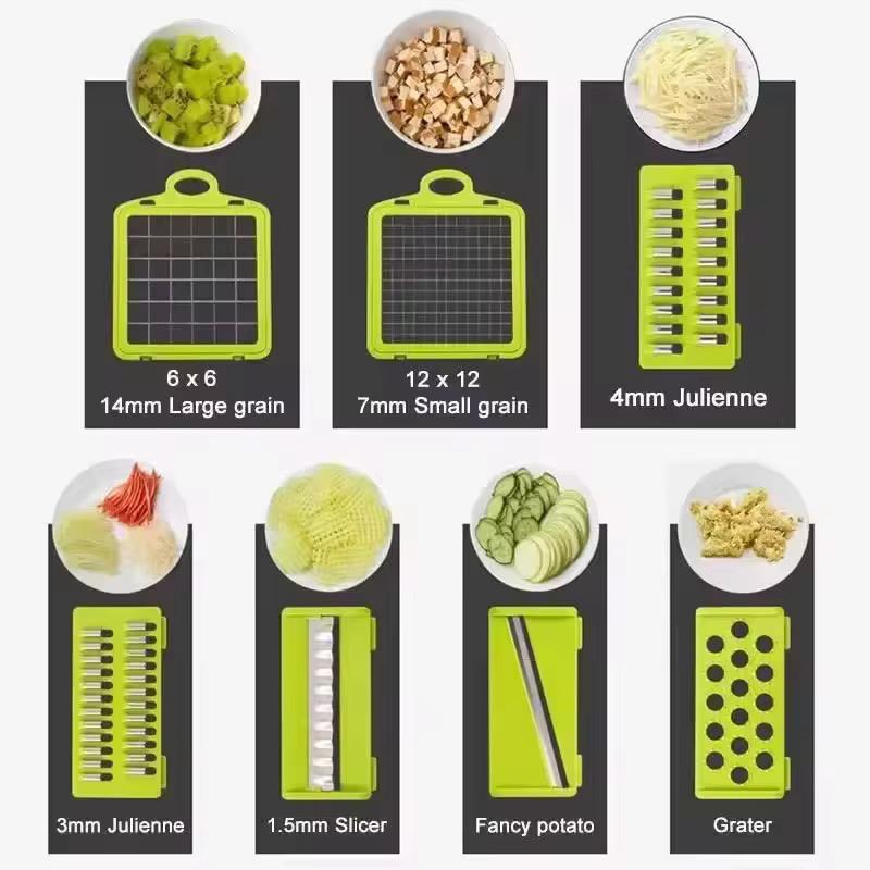 16 in 1 Multifunctional Vegetable Slicer Cutter Shredders Slicer With Basket Fruit Potato Chopper Carrot Grater Aurelianmart