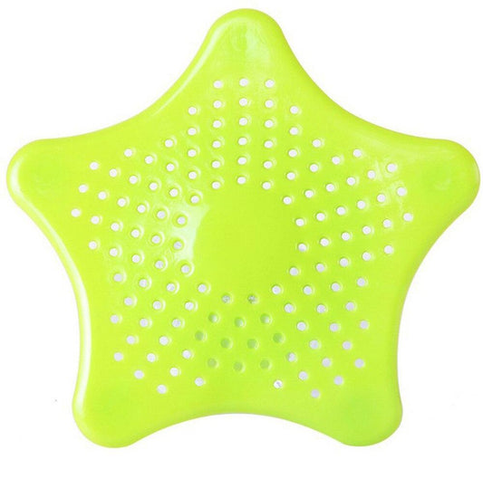 Silicone Rubber Star Fish Five-pointed Creative Star Sink Water Stopper Filter Sea Star Drain Hair Catcher & Stopper Cover Sink Strainer Leakage Filter Kitchen and Bathroom (Random Color)