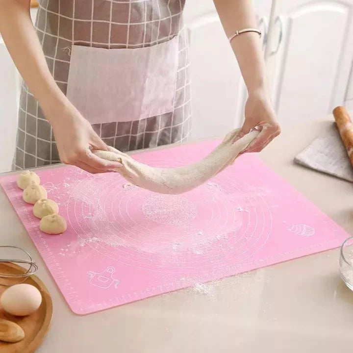 Silicone Baking Roti Mat With Measurements Heat Resistant | Non Stick Flour Rolling Mat | Baking Kneading Dough Pad Aurelianmart