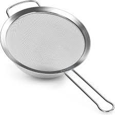 Stainless Steel Mesh Tea Strainer with Plastic Handle – Fine Sieve for Kitchen Use - LARGE